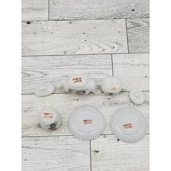 Miniature Tea Set JAPAN Girl with Jack in the Box Toy Teapot Cup Saucer mini - Picture 5 of 6